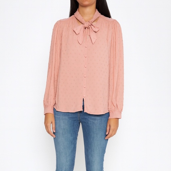 LOFT Size XS Pink Tie Front Top New With Tags. - Picture 1 of 8